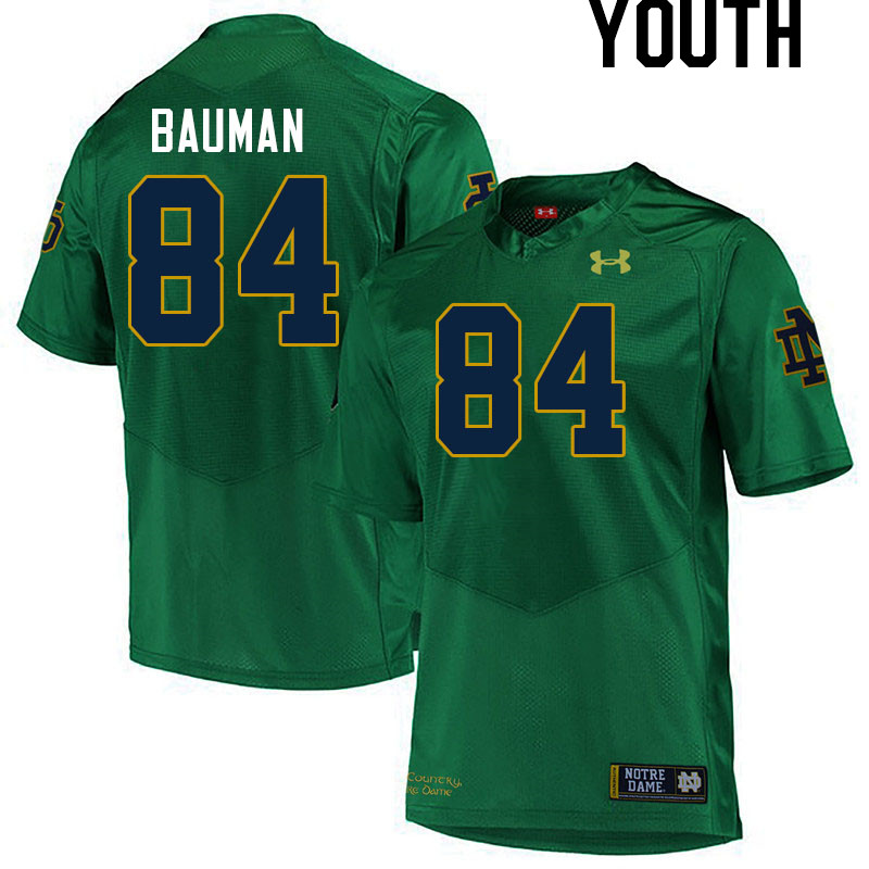 Youth #84 Kevin Bauman Notre Dame Fighting Irish College Football Jerseys Stitched-Green